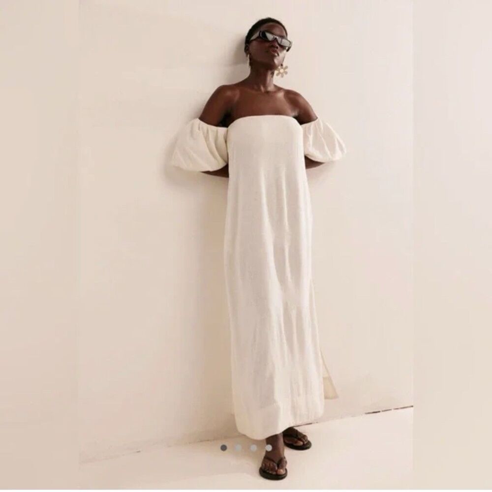 Free People Cream Off-Shoulder Maxi Dress